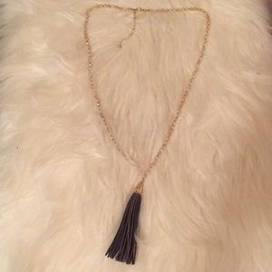 Tassel necklace sparkly stones glitzy long chain